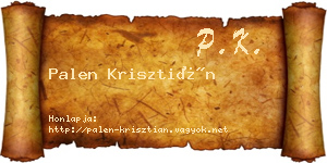 Palen Krisztián névjegykártya